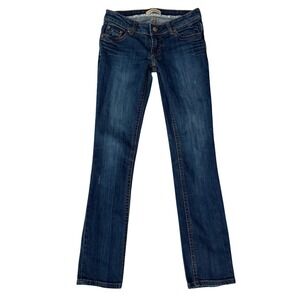Heritage 1981 Womens Low Rise Y2K Slim Straight Leg Jeans Dark Wash Blue Size 3
